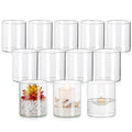 Set of 6 Clear Cylinder Candle Holders T884973