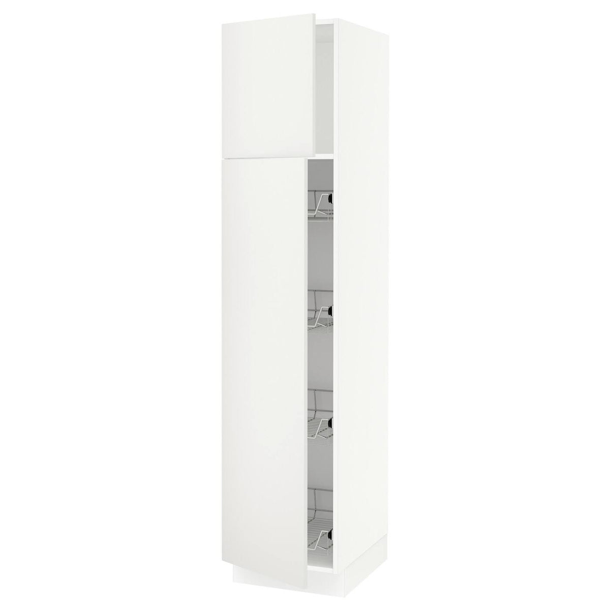 White High Cabinet with Wire Baskets Y324660
