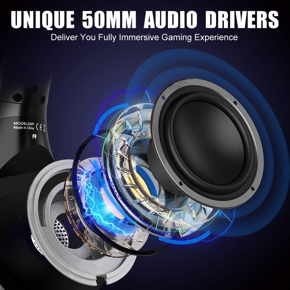 Gaming Headset Headphones with Noise Canceling Microphone LED RGB Light (Black) F14670