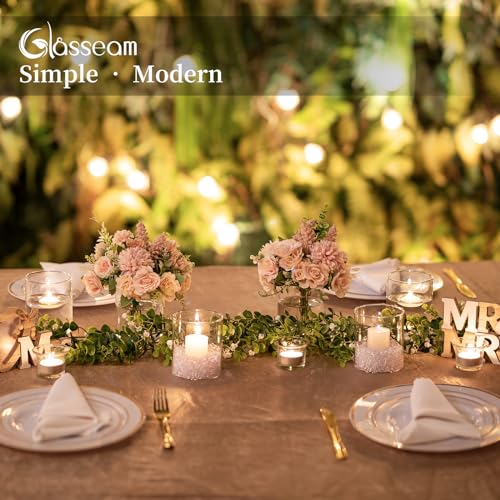 Set of 6 Clear Cylinder Candle Holders T884973