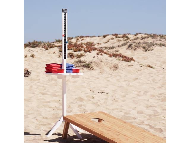 White Outdoor Game Score Keeper and Drink Stand Set C260