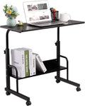 Black Adjustable Mobile Side Table with Wheels G73987