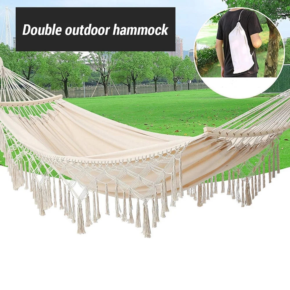 Double Macrame Hammock Swing Bed U28527