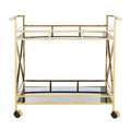 Jade / Gold 2 Shelf Bar Cart N29959