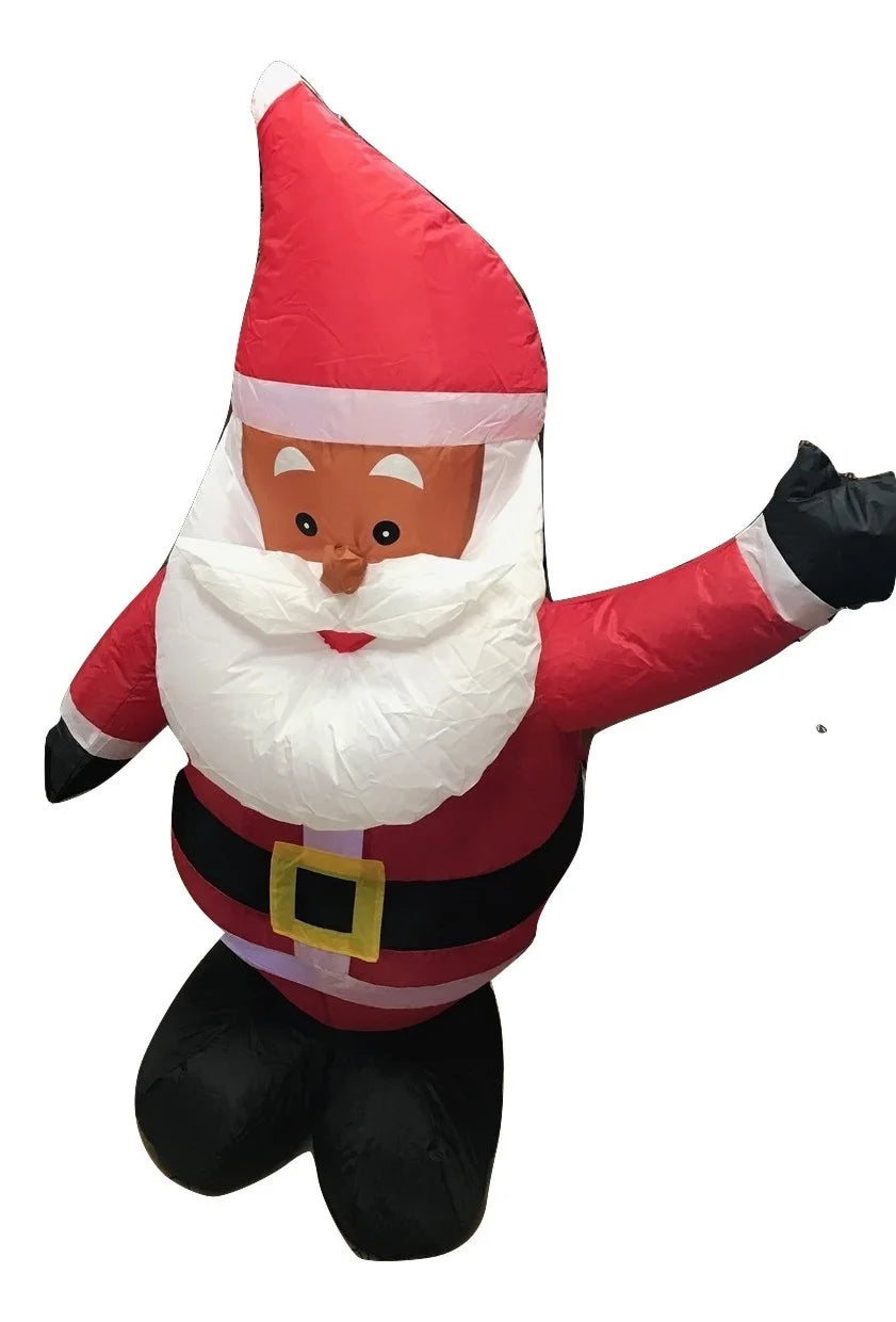 Black African American Santa Claus 4' Inflatable Christmas Yard Decor I6194