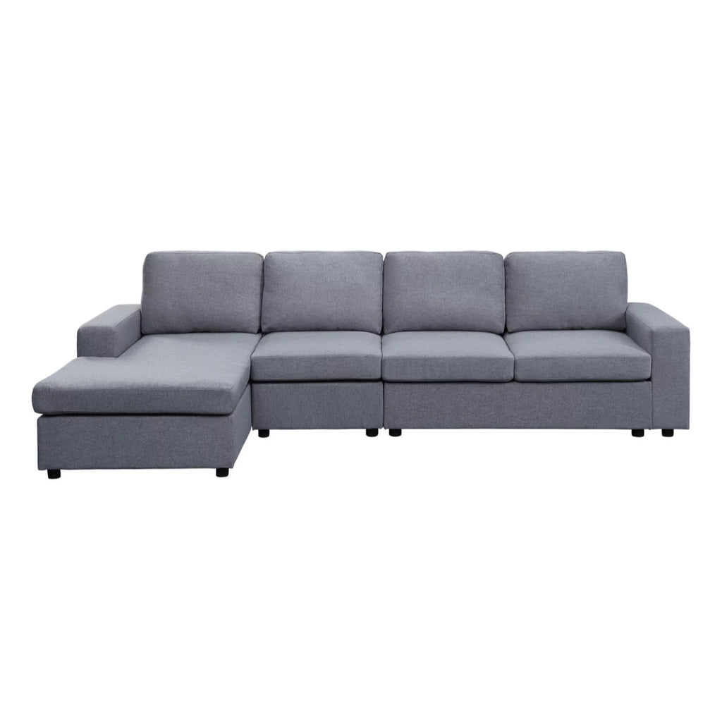 Light Gray Reversible Modular Sectional Sofa Chaise J86077