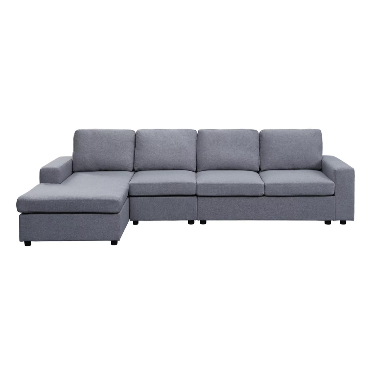 Light Gray Reversible Modular Sectional Sofa Chaise J86077