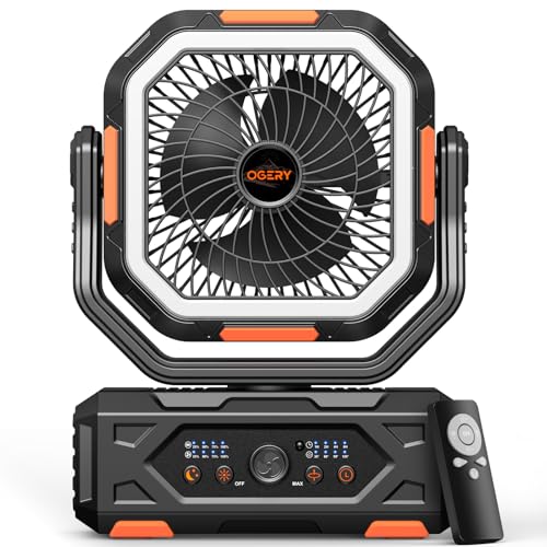 Portable Rechargeable Camping Fan with 20000mAh Battery W886384