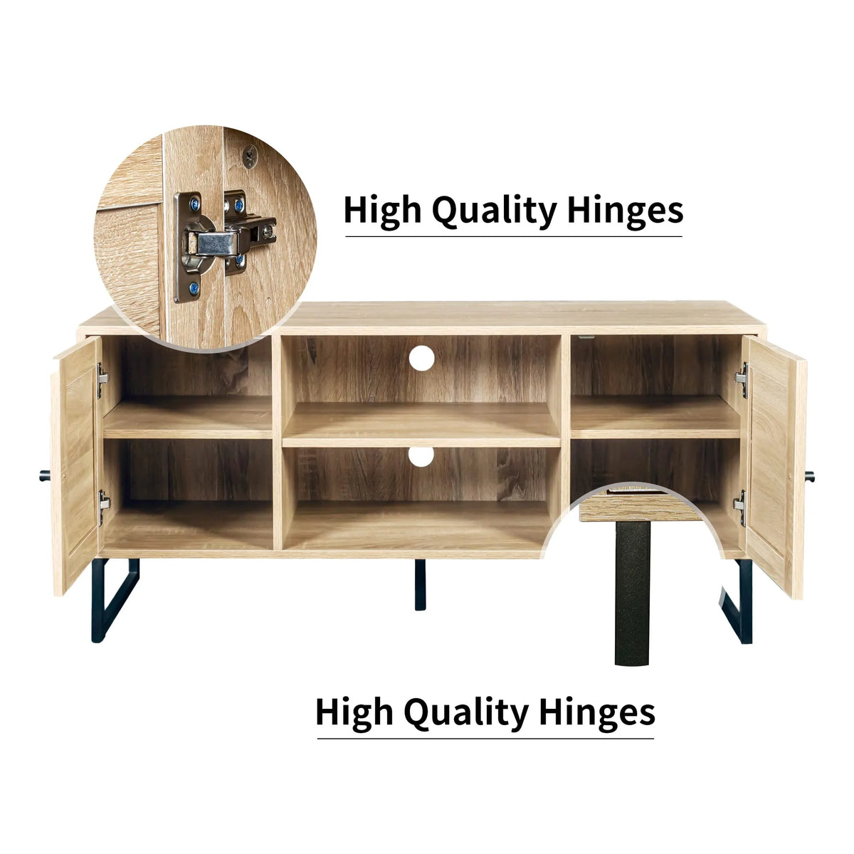 Rattan TV Stand with Storage and Rattan Door B2036