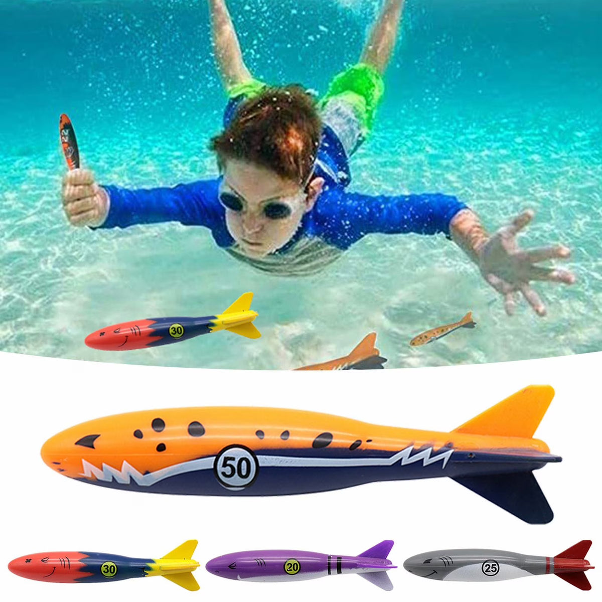 Sharks Swimming Pool Toy Set Of 4 Pieces D225