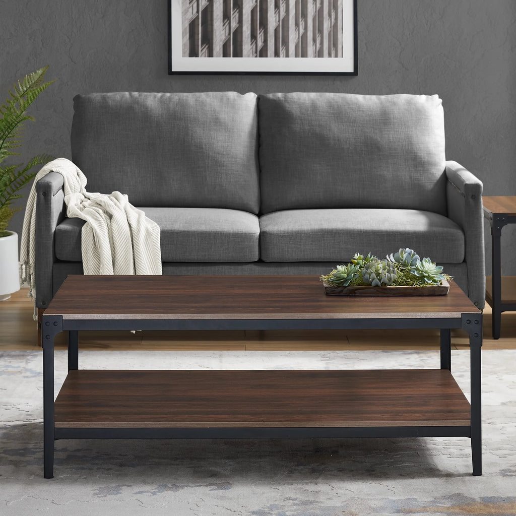 Rustic Dark Walnut Coffee Table H269