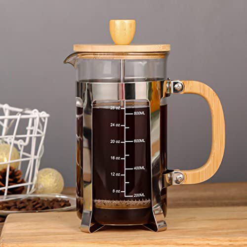 34 oz French Press Coffee Maker with Bamboo Lid Y631850