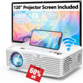 5G WiFi Projector Full HD 4K Native 1080P with 120 Projector Screen L322