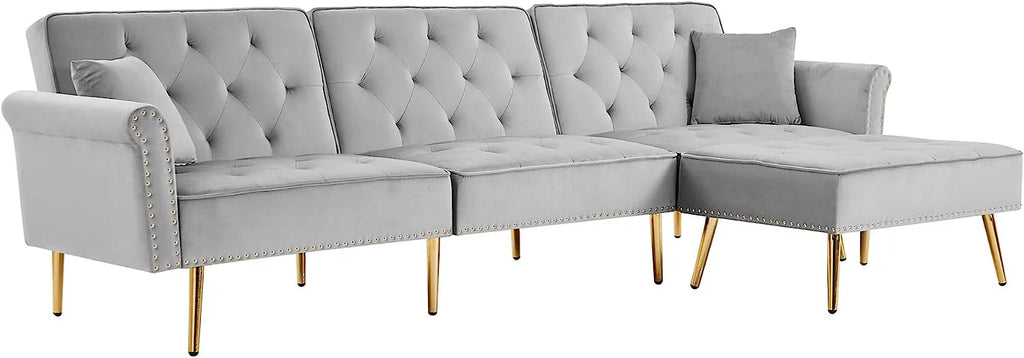 L-Shaped Sectional Sofa with Recliner and Movable Ottoman H19895