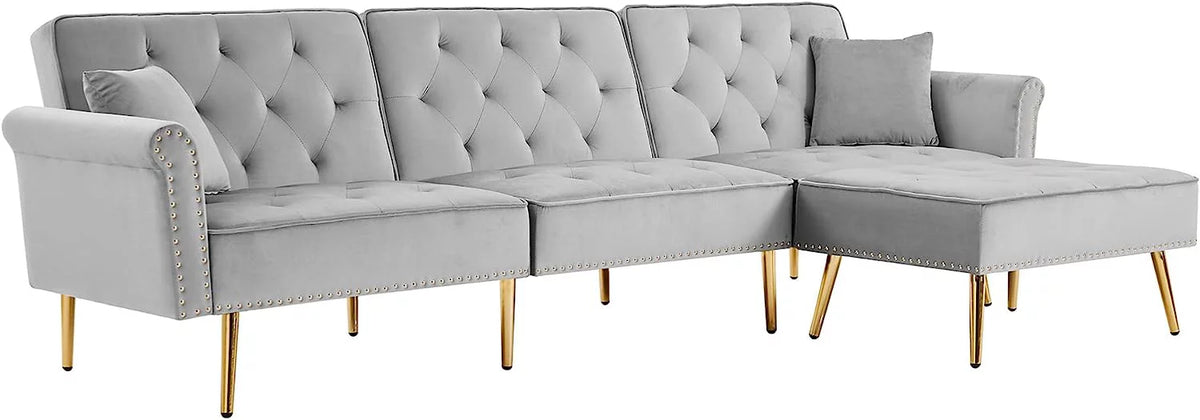 L-Shaped Sectional Sofa with Recliner and Movable Ottoman H19895