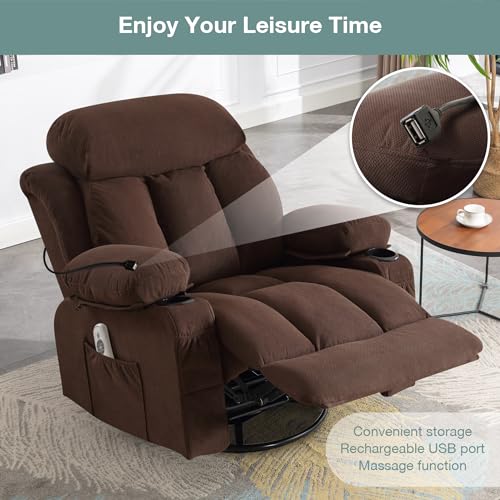 Massage Recliner Chair with Heat and Vibration, Breathable Fabric Ergonomic Single Sofa Chair F7500
