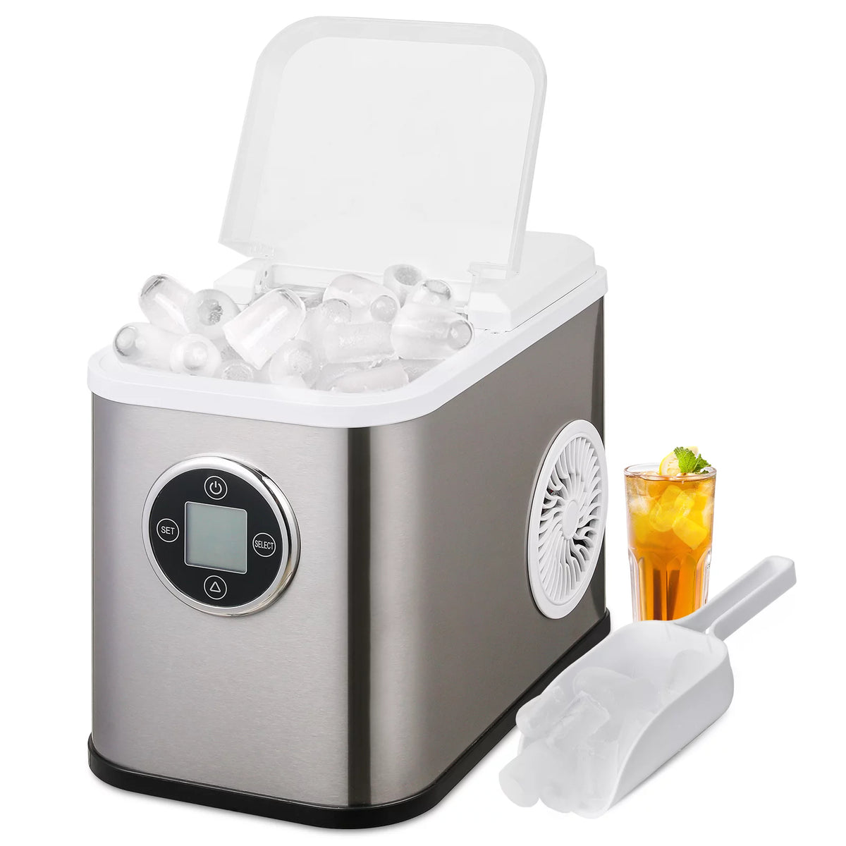 Countertop Portable Ice Maker Machine with Ice Scoop and Basket, Black C9432