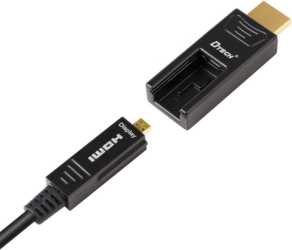 Fiber Optic HDMI Cable 150 Feet 4K 60Hz 18Gbps High Speed with Dual Micro HDMI and Standard HDMI Connector C52911