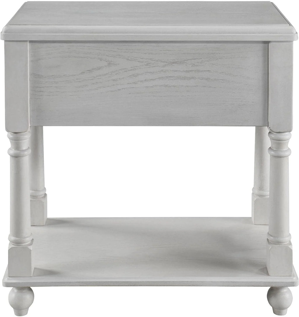 Narrow 2 Tier Solid Wood End Table with Drawer F470185