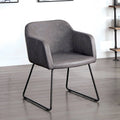 Gray Faux Leather Accent Chair H468493