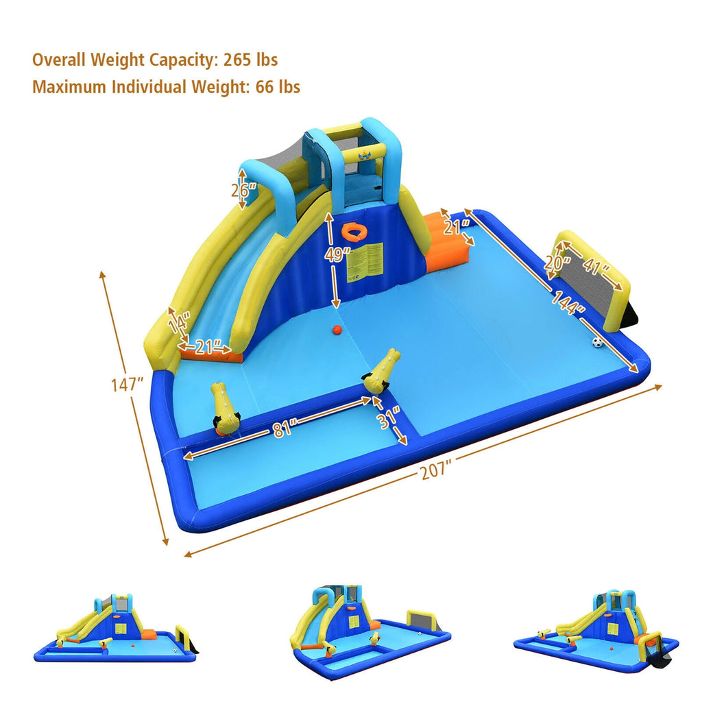 Inflatable Water Slide Bounce House Splash Pool with Blower J753