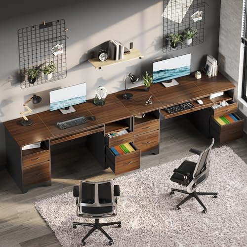 59" Computer Desk with 4 Drawers and File Drawer L423