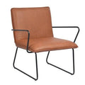 Brown Faux Leather Wide Armchair J96413