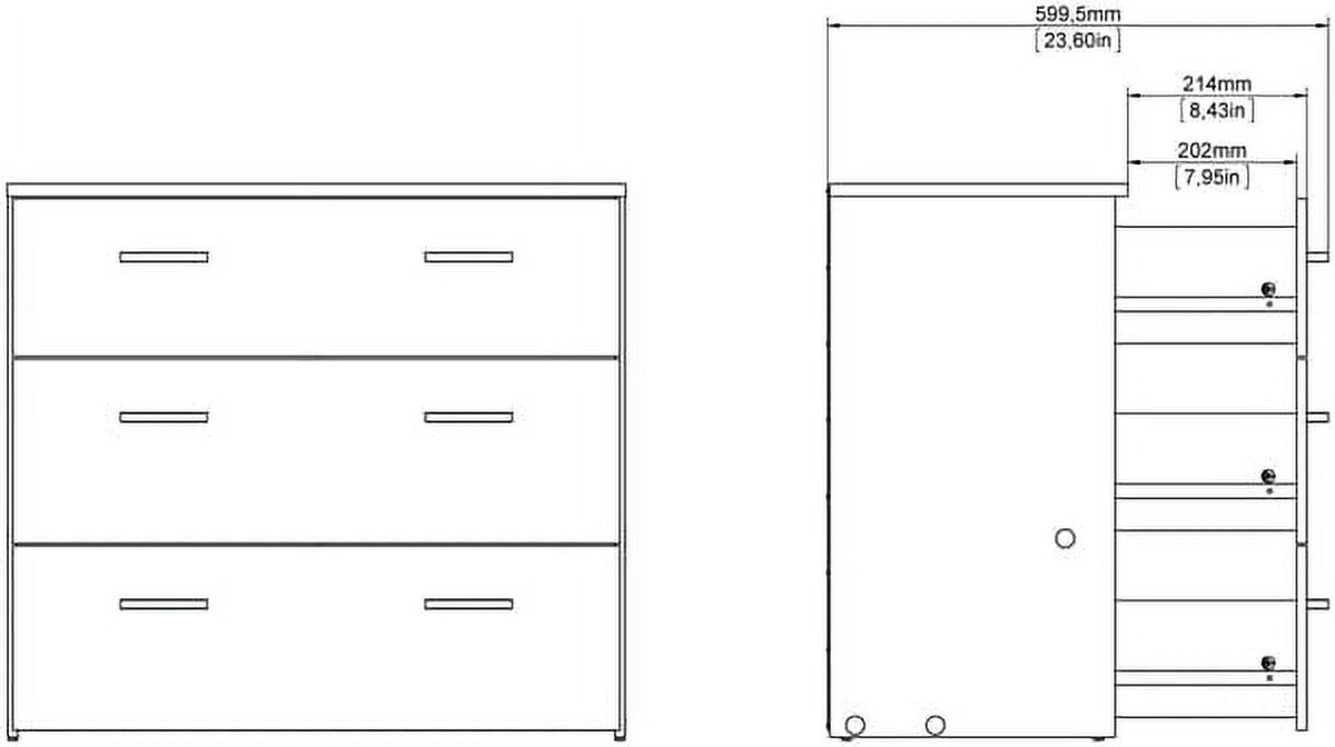 Oak 3 Drawer Chest W728209