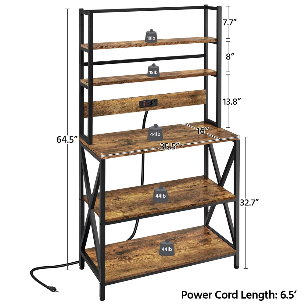5-Tier Baker's Racks with Power Outlets L521