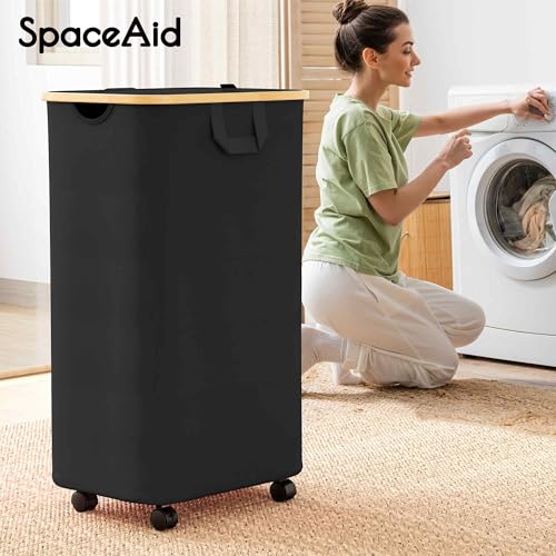 Gray 29 Gal Rolling Laundry Hamper with Lid K4748