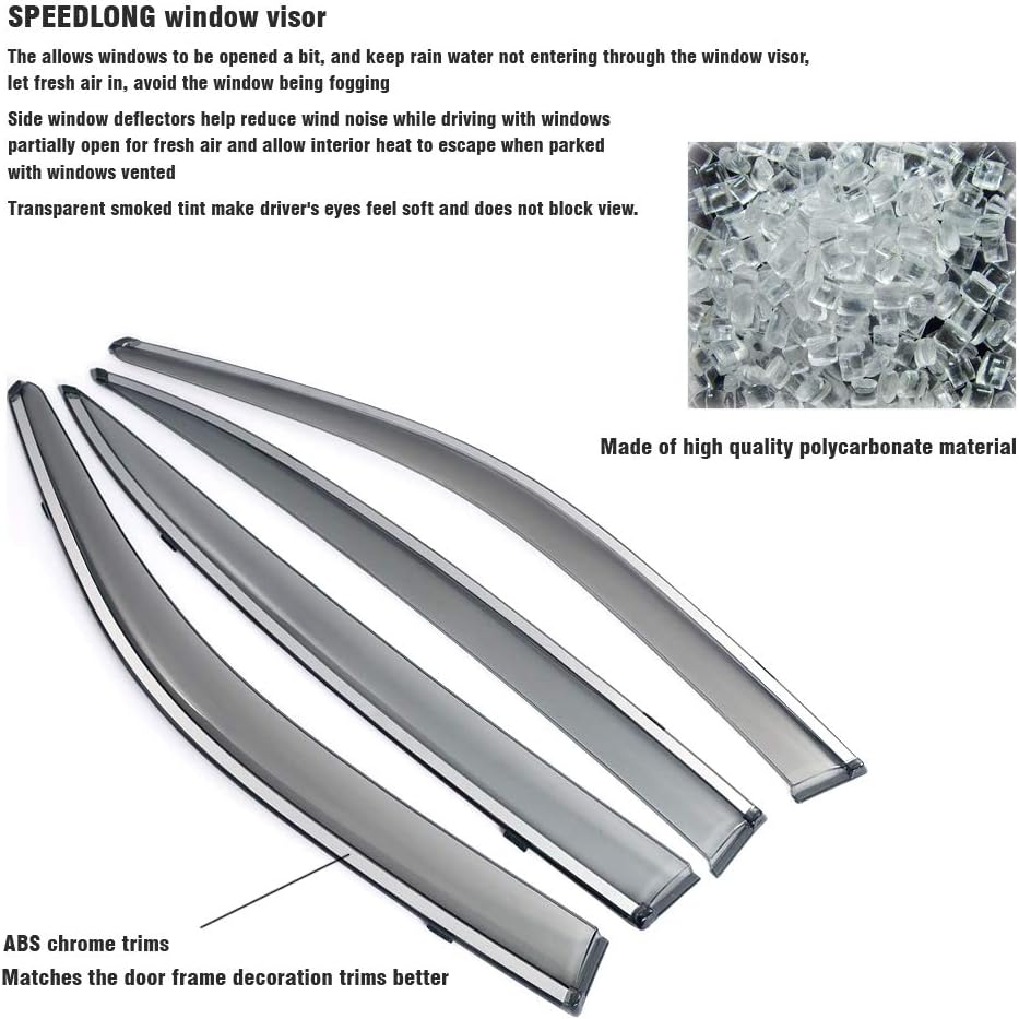 Car Window Visor Vent Shade Deflector Sun/Rain Guards R693828
