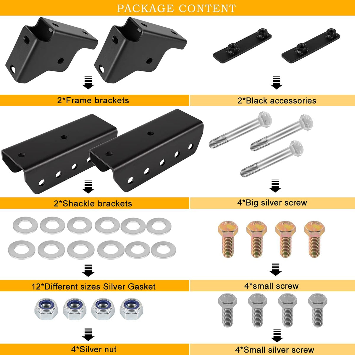 1.5 Rear Shackle Relocation Kit for Jeep Cherokee XJ L876