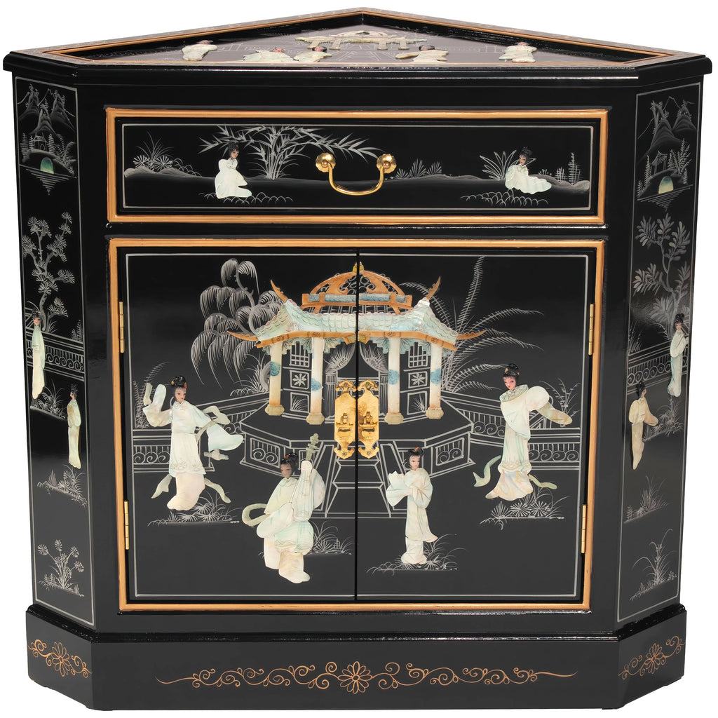 Black Lacquer Corner Cabinet U501
