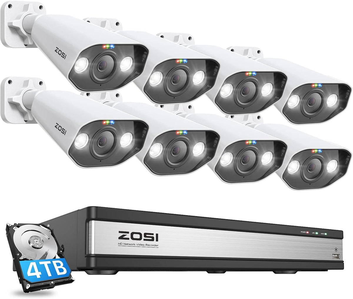 4K Ultra HD Security Cameras System, 4 Channel DVR with 2TB Hard Drive and 4 x 4K Bullet Cameras Y283