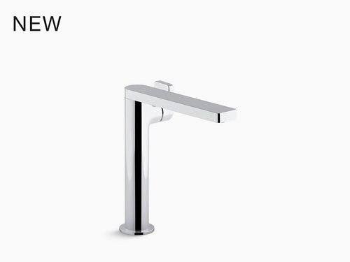 Tall Single Bathroom Sink Faucet with Lever Handle, Titanium W302652