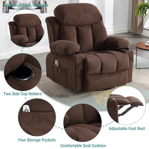 Massage Recliner Chair with Heat and Vibration, Breathable Fabric Ergonomic Single Sofa Chair F7500