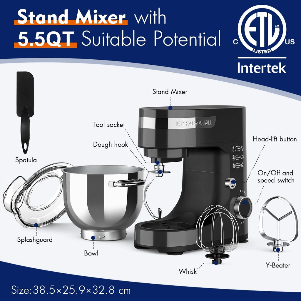 5.5Qt 12-Speed Tilt-Head Electric Stand Mixer with Stainless Steel Bowl L8663