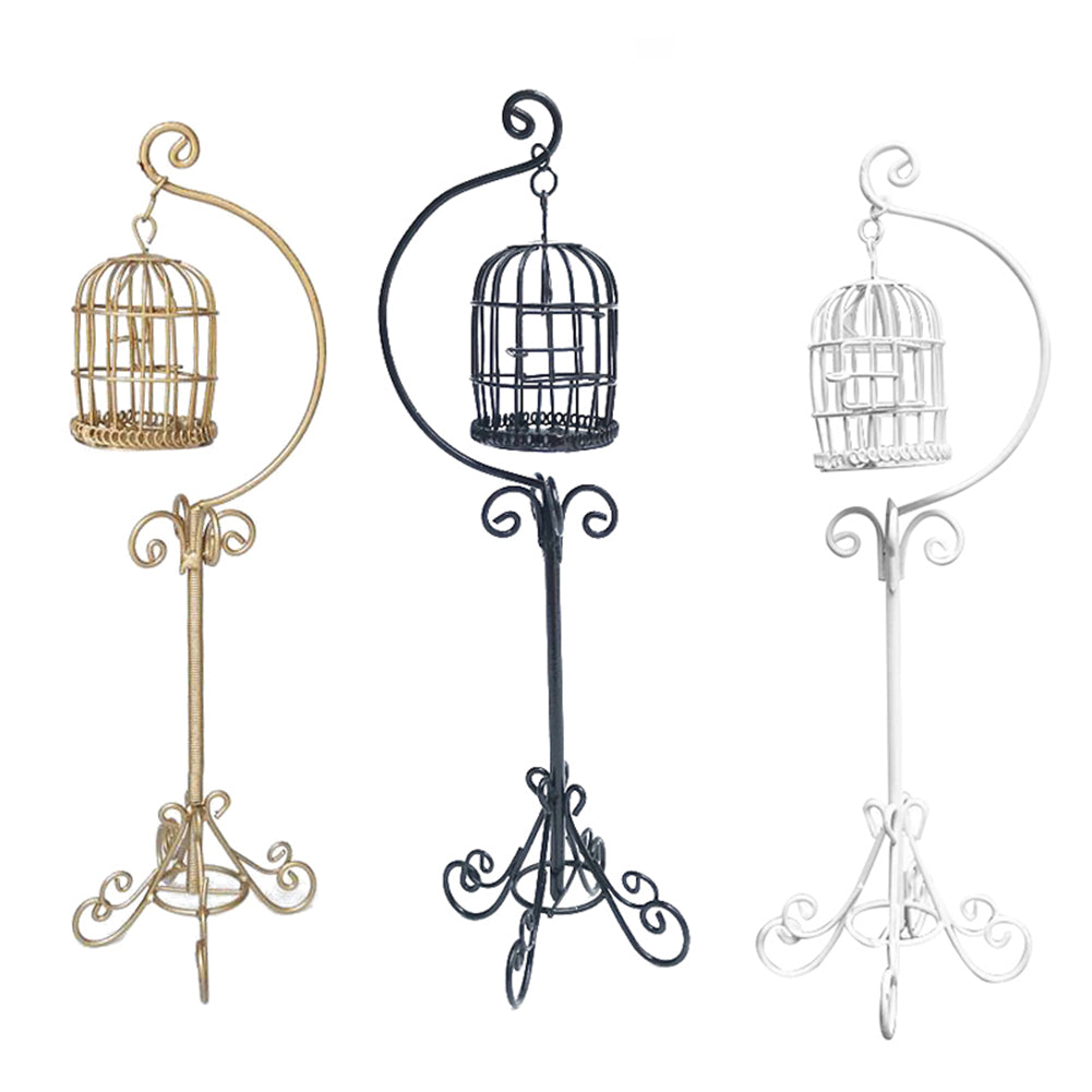 Miniature Metal Bird Cage Dollhouse Decoration G5992