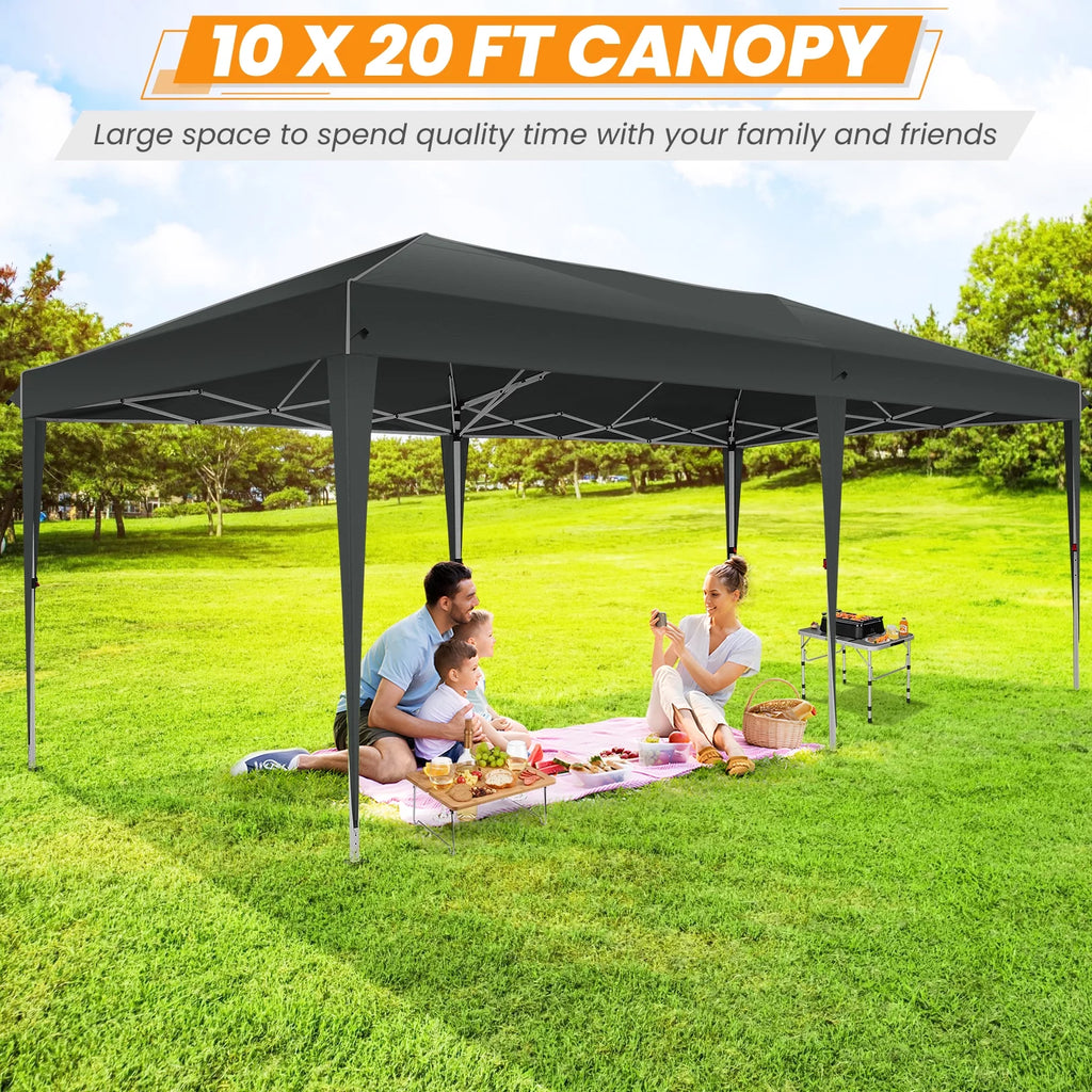 10'x20' Pop up Canopy Tent with 6 Sidewalls and Carry Bag F11792