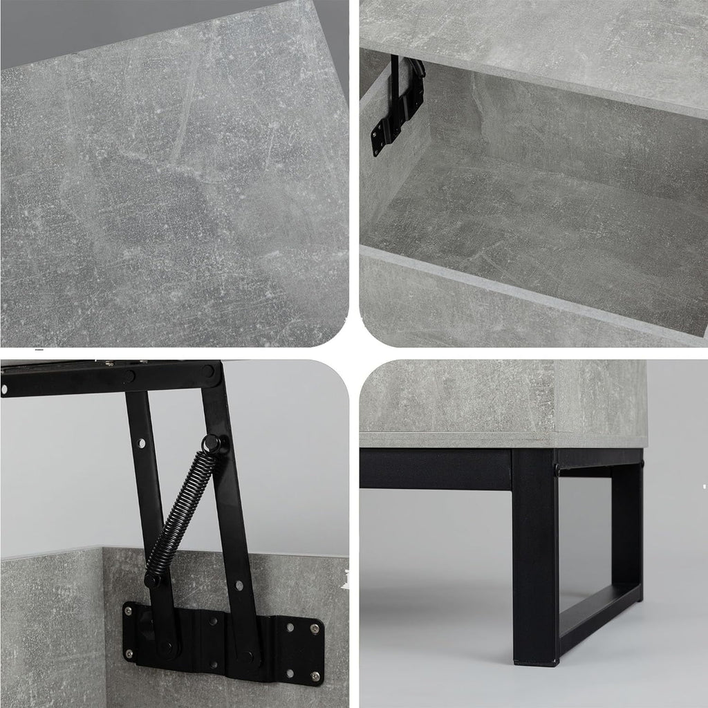Gray Lift Top Coffee Table with Hidden Compartment E47879