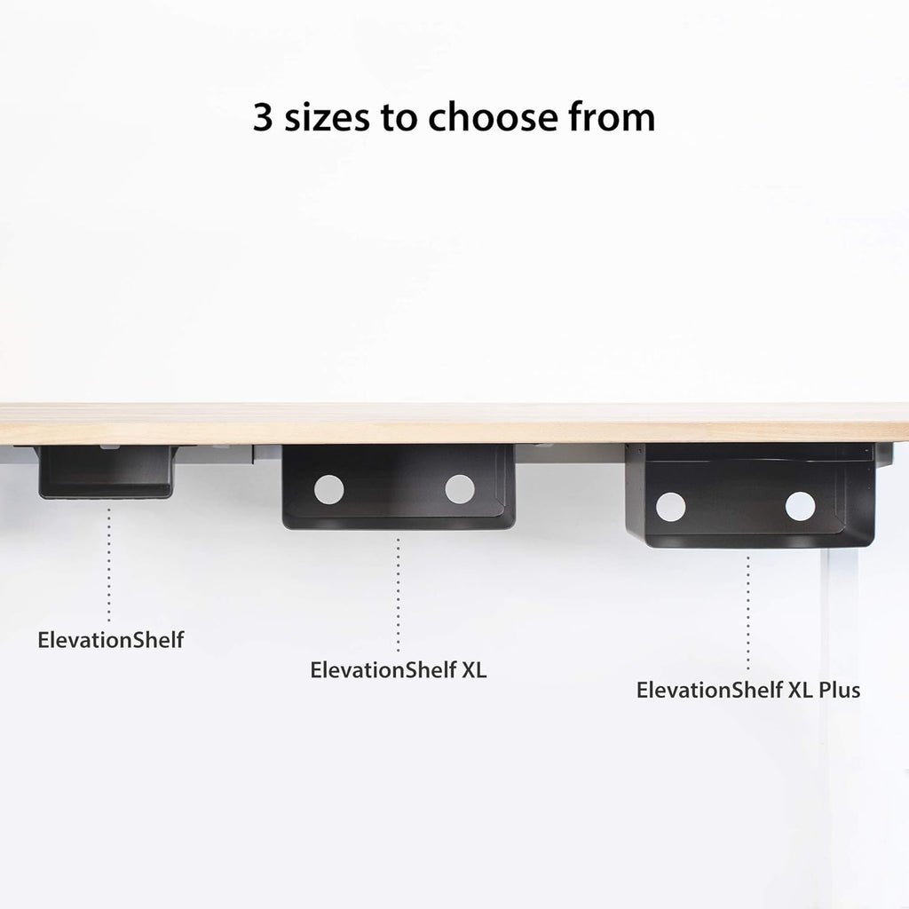 Welded Steel Matte Black Under Desk Storage Shelf Pack of 2 B1798