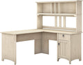 60W L Shaped Desk with Hutch in Cape Cod Gray F4864