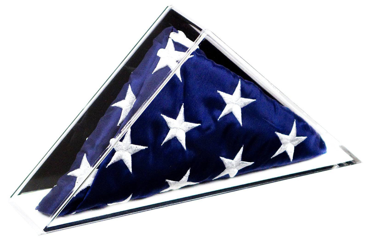 Clear Acrylic American Flag Display Case Wall Mount N5856