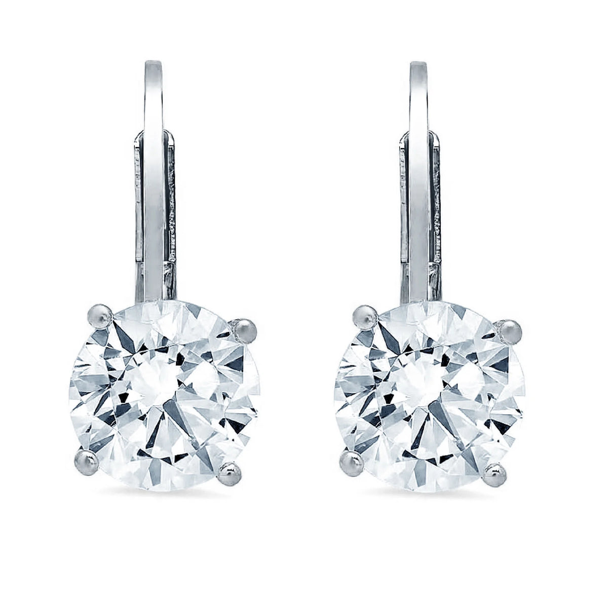 14k White Gold Simulated Diamond Drop Earrings C7883