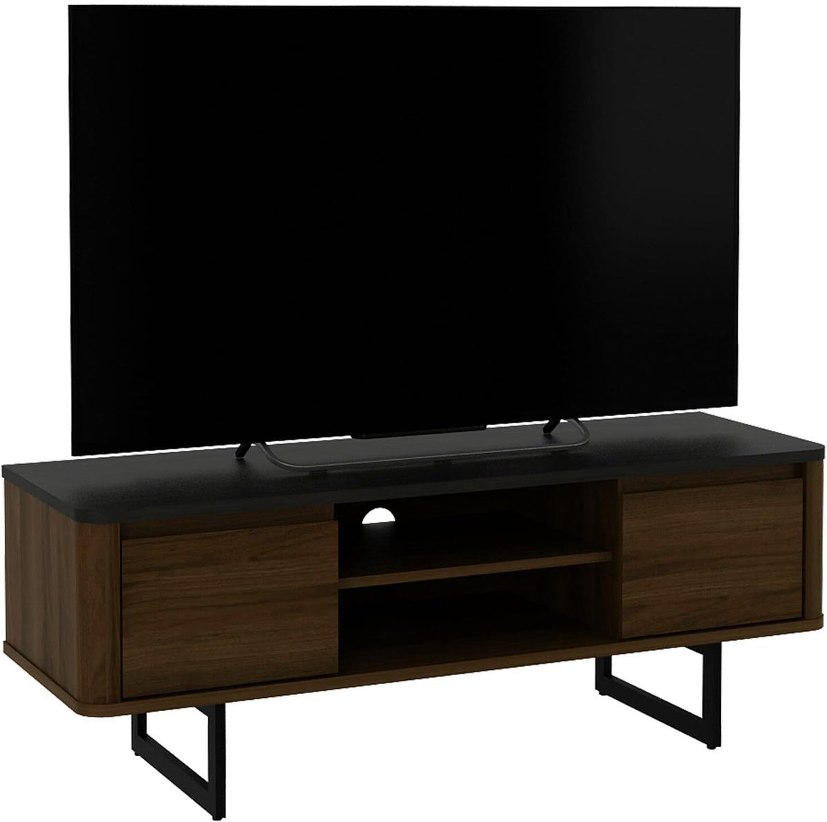 Brown 2-Door TV Stand with Storage Cabinets C66457