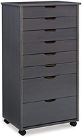 Gray Eight Drawer Wood Rolling Storage Cart O3700