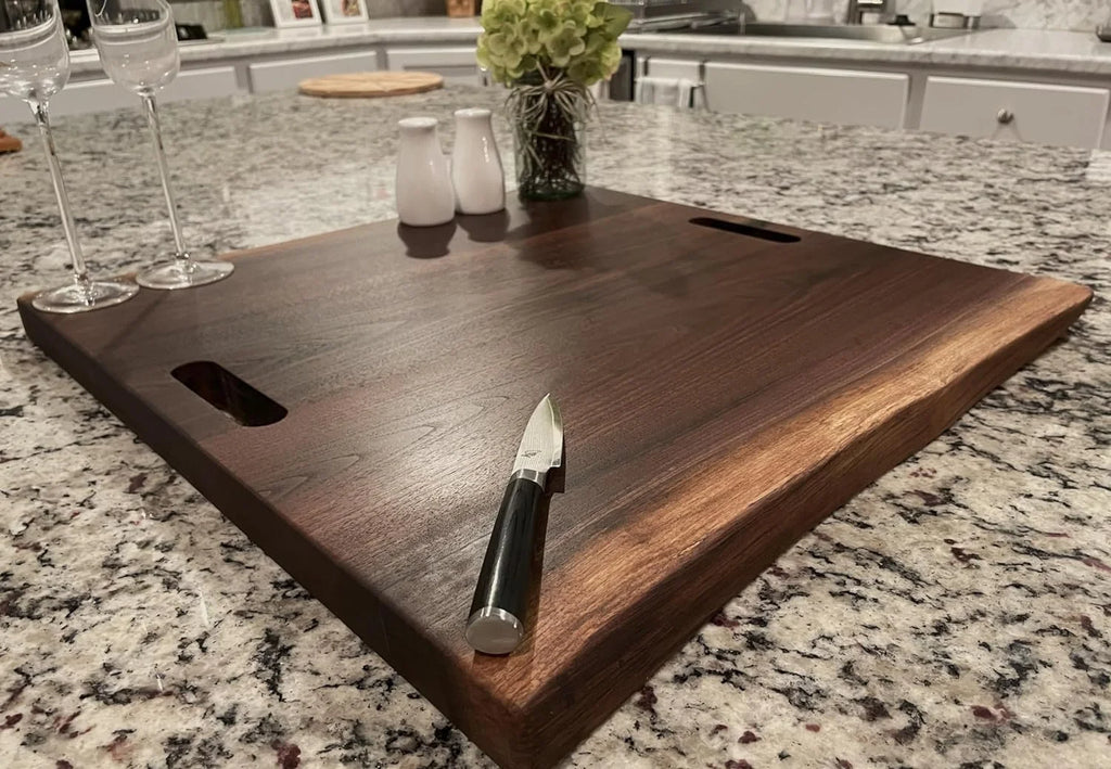 Black Walnut Double Live Edge Wood Charcuterie Board X443