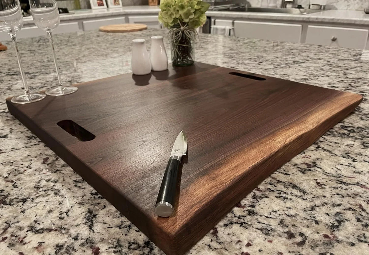 Black Walnut Double Live Edge Wood Charcuterie Board X443