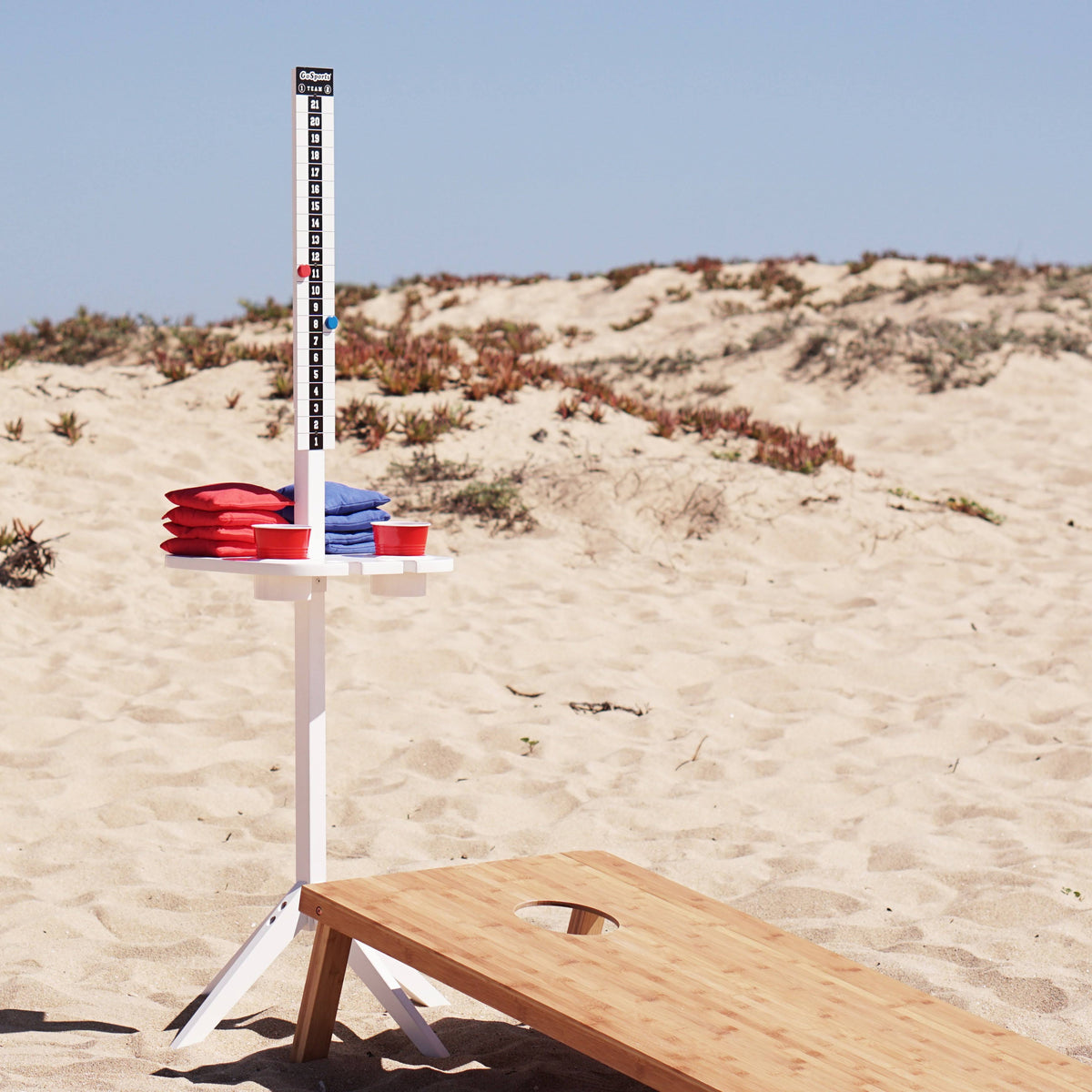 White Outdoor Game Score Keeper and Drink Stand Set C260