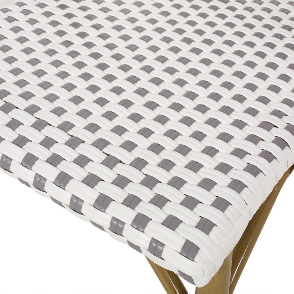Outdoor Bistro Chair Set of 4 Gray White Bamboo Finish P502